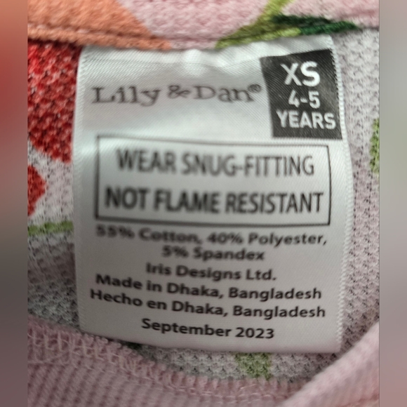 Lily & Dan Girls XS Valentines Cherry Hearts Long Sleeve Flannel Pajamas EUC - Picture 6 of 6